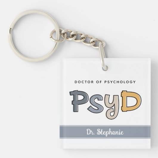 Porte-clés Psychologue PsyD sur mesure (Devant)
