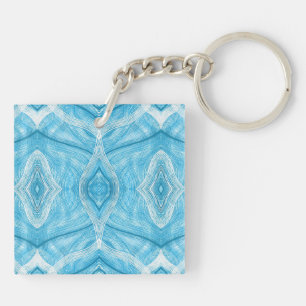 Porte-clés Psychomachia Bleu Art Abstrait Aquarelle