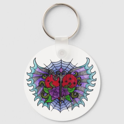 Porte-clés Psyko-Daizie Lock & Key Winged Heart (Recto)