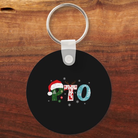 Porte-clés Pto Santa Hat Reindeer Parent Teacher Organization (Recto)