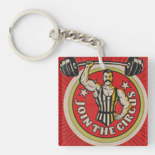 Porte-clés Publicité de cirque vintage pour un homme fort