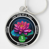 Porte-clés Puce de sobriété Lotus | Médaillon personnalisé en (Devant)