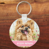 Porte-clés Puce d'identification pour Pomeranian – Ajoutez un (Verso)