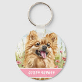 Porte-clés Puce d'identification pour Pomeranian – Ajoutez un (Verso)