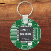 Porte-clés Puce Sur Carte Circuit Imprimée Avec Votre Nom (Recto)