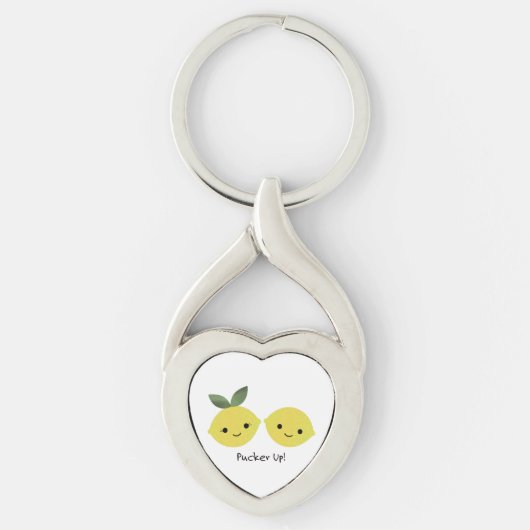 Porte-clés Pucker up Cute Kawaii Lemons (Devant)