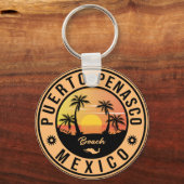 Porte-clés Puerto Peñasco Mexique Plage Retro Sunset 80s (Verso)