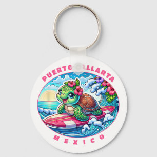 Porte-clés Puerto Vallarta Mexique Filles Mignonnes Surfant T