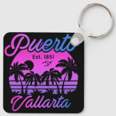 Porte-clés Puerto Vallarta Retro Sunset 80s Palm Trees (Dos)