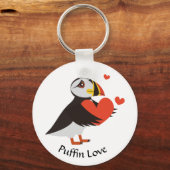 Porte-clés Puffin Love Red Hearts Porte - clé (Recto)