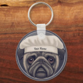 Porte-clés Pug Chef (Recto)