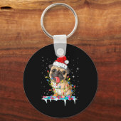Porte-clés Pug Christmas Tree Lights Santa Dog Xmas  (Recto)