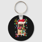 Porte-clés Pug Christmas Tree Lights Santa Dog Xmas Boys Pugm (Recto)