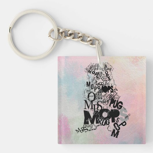Porte-clés Pug de type (Devant)