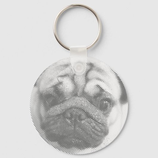 Porte-clés Pug Face (Recto)