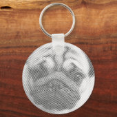 Porte-clés Pug Face (Recto)