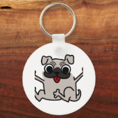 Porte-clés Pug heureux (Recto)