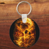 Porte-clés Pug howling at moon dramatic full moon  (Recto)