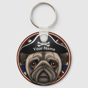 Porte-clés Pug Pirate