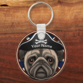 Porte-clés Pug Pirate (Recto)