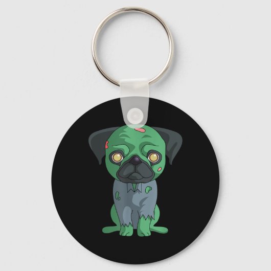 Porte-clés Pug zombie (Recto)