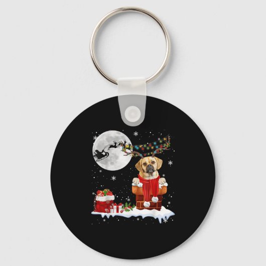 Porte-clés Puggle Dog Chimney Ugly Christmas Lights Xmas Paja (Recto)