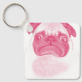 Porte-clés Puggy Grumpy rose personnalisé (Recto)