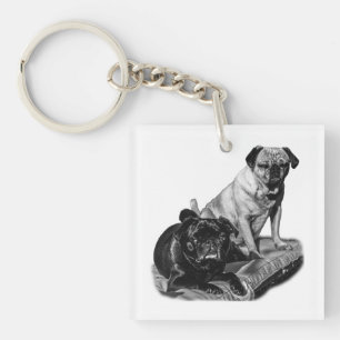 Porte-clés Pugs de poche, ombrage artistique