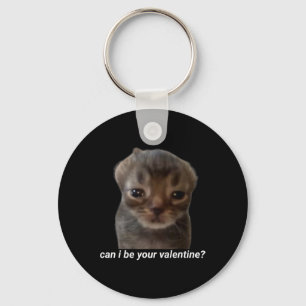 Porte-clés Puis-je être votre Saint-Valentin Mème de chat drô