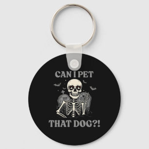 Porte-clés Puis-Je Pet Ce Chien Skeleton Halloween Drôle Chie