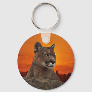Porte-clés Puma au coucher du soleil