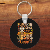 Porte-clés Pumpkin Sce And Jesus Christ Funny Fall Christian (Recto)