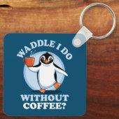 Porte-clés Pun de pingouin | Je fais sans café (Verso)