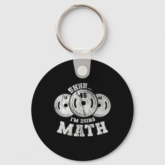Porte-clés Pun haltérophilie Shhh I'm Doing Math Workout Weig (Recto)