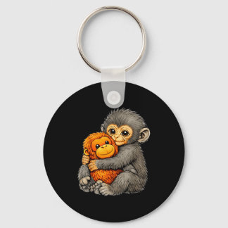 Porte-clés Punch monkey funny cute baby animal hugging plush