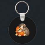Porte-clés Punch the monkey cuddling stuffed animal meme<br><div class="desc">Punch the monkey cuddling stuffed animal meme internet</div>