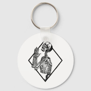 Porte-clés Punk Skeleton mains prier Goth Metal Halloween G