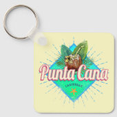 Porte-clés Punta Cana Caraïbes République Dominicaine Retro (Recto)
