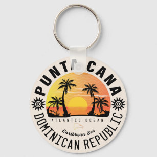 Porte-clés Punta Cana Dominicaine Retro Sunset Souvenir 60s