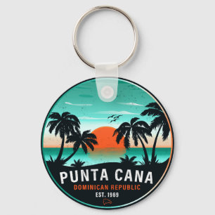 Porte-clés Punta Cana Dominicaine Retro Sunset Souvenir 80s