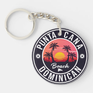 Porte-clés Punta Cana Dominican Palm Tree Beach Vintage
