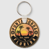 Porte-clés Punta Gorda Florida Retro Sunset Souvenirs (Verso)
