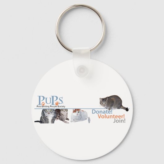 Porte-clés PUP Logo Merchandises avec chats (Recto)
