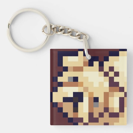 Porte-clés Puppy Pixelart, Pixel Art (Devant)
