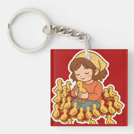 Porte-clés Pure Joy with Little Ducklings 🐥💛" (Devant)