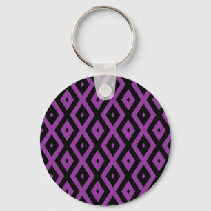 Porte-clés Purple and black diamond pattern