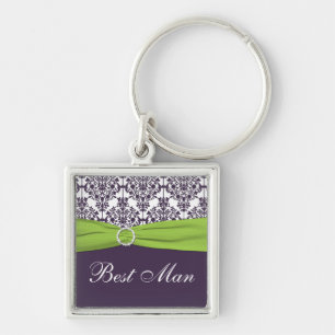 Porte-clés Purple and Green Best Man Keychain
