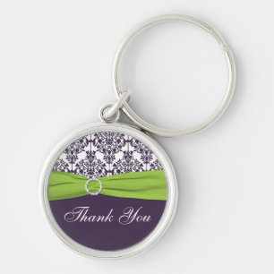 Porte-clés Purple and Green Wedding Party Thank You Keychain