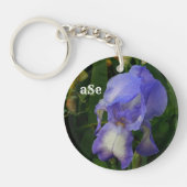 Porte-clés Purple Bearded Iris Floral Monogram Acrylic Keycha (Devant)