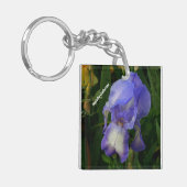 Porte-clés Purple Bearded Iris Photo Personalized Keychain (Devant gauche)